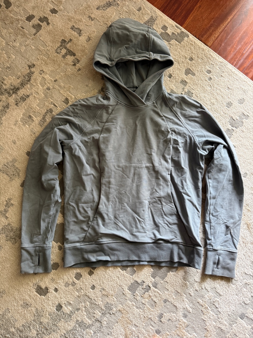 Lululemon Faded Denim Blue Hooded Sweatshirt